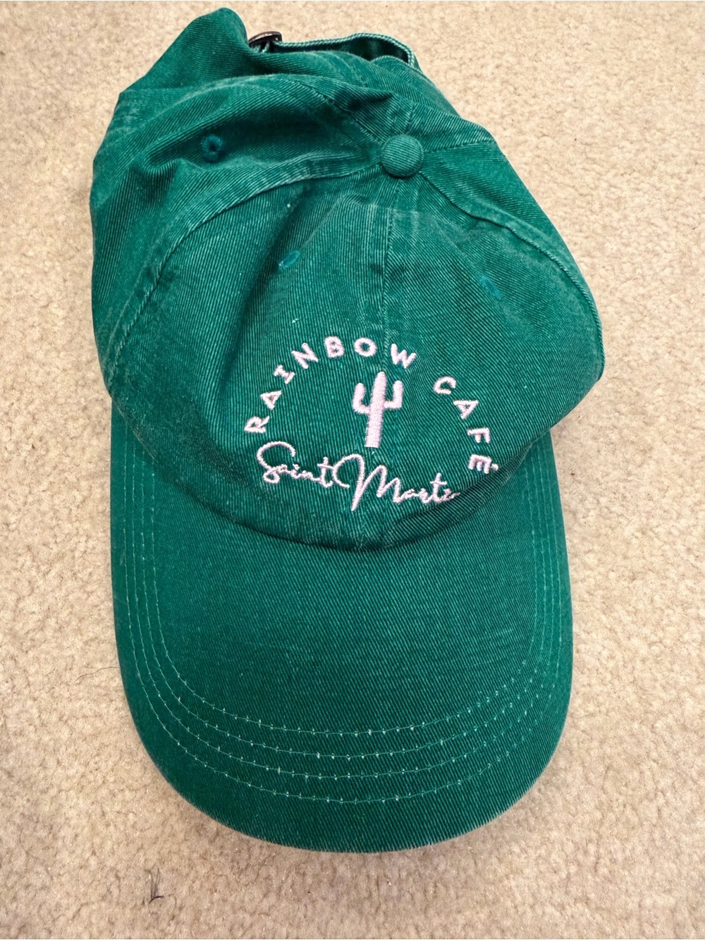 Rainbow Green Embroidered Cactus Baseball Cap